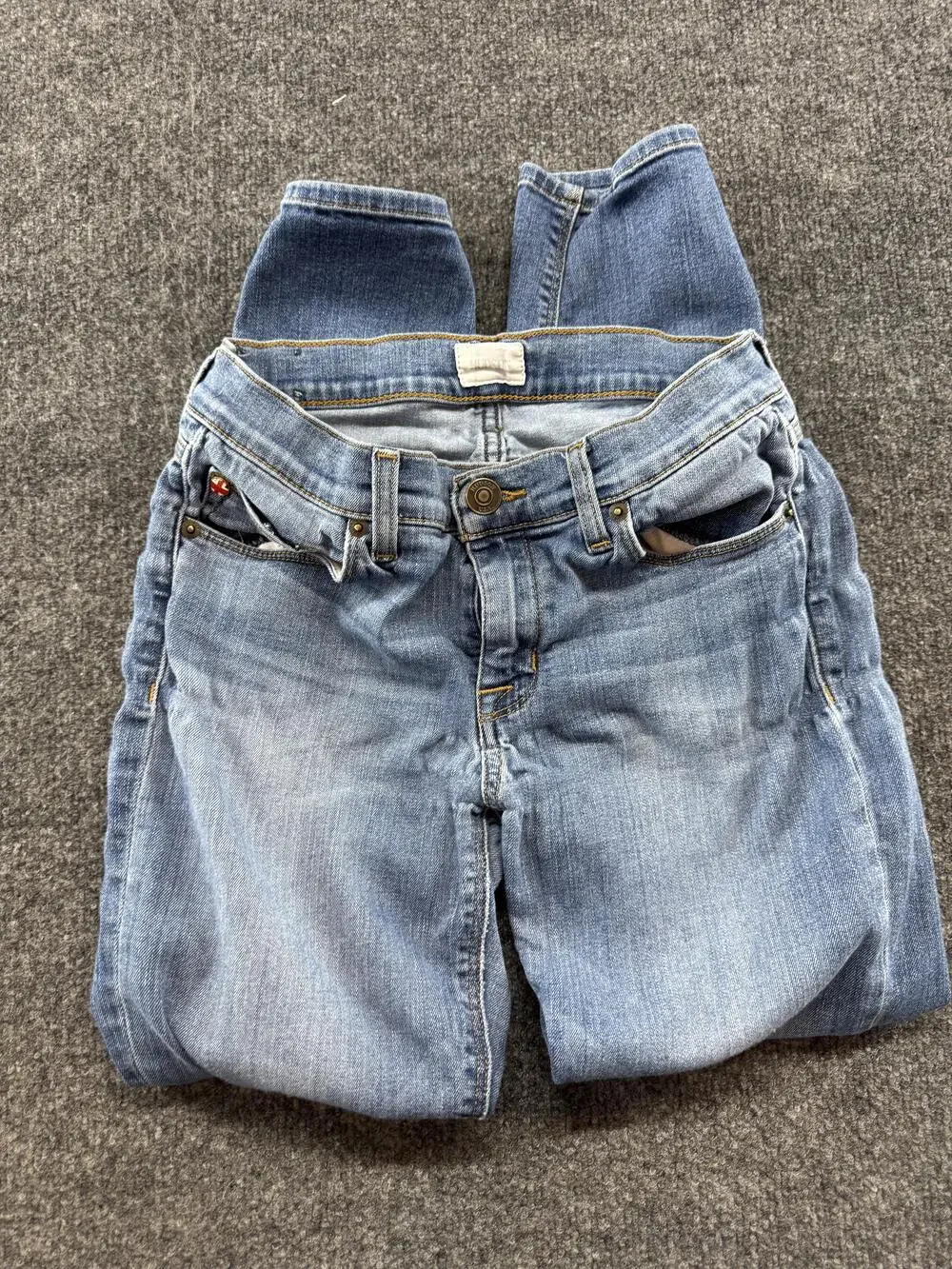 Hudson Krista Super Skinny Crop Jeans Womens 27 Light Wash Blue Mid Rise Denim